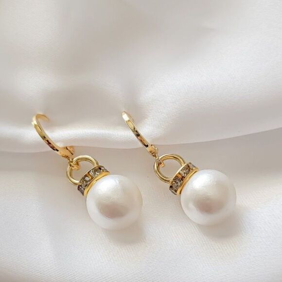 5 for $25 PEARL ROUND DROPS - Picture 1 of 4